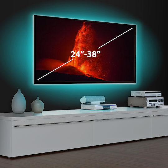 Alista Home Inteligent Bandă LED Pentru televizor USB 5V RGB Lumină Tip SMD5050 cu Sursă de alimentare & Telecomandă