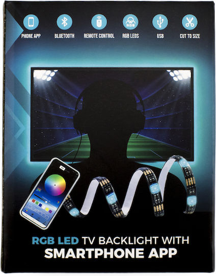 Alista Home Inteligent Bandă LED Pentru televizor USB 5V RGB Lumină Tip SMD5050 cu Sursă de alimentare & Telecomandă