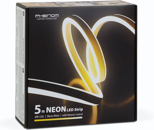 Alista Home Rezistent la apă Bandă LED Alb Cald Lumină 5m Neon Flex cu Sursă de alimentare & Telecomandă