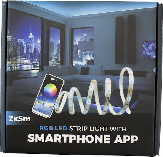 Alista Home Rezistent la apă Inteligent Bandă LED 12V RGB Lumină 10m Tip SMD5050 cu Telecomandă