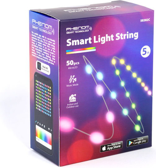 Alista Home Rezistent la apă Inteligent Bandă LED USB 5V RGBIC Lumină 5m cu Sursă de alimentare & Telecomandă