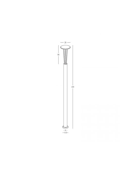 Zambelis Lights Φωτιστικό Δαπέδου LED Εξωτερικού Χώρου 15.5W με Θερμό Λευκό Φως Γκρι