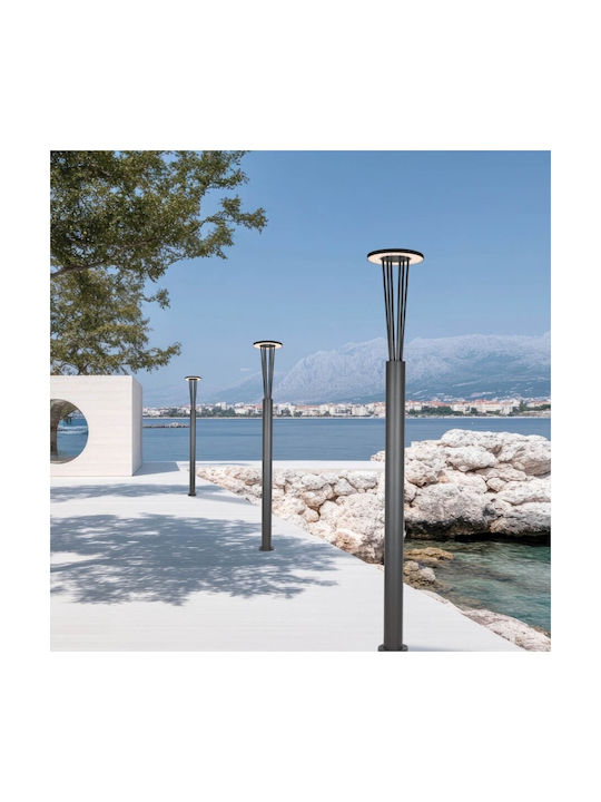 Zambelis Lights Φωτιστικό Δαπέδου LED Εξωτερικού Χώρου 15.5W με Θερμό Λευκό Φως Γκρι