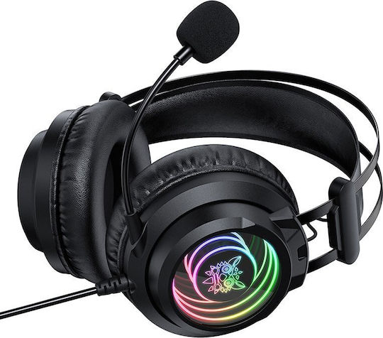 Onikuma X80 Über Ohr Gaming-Headset mit Verbindung 3,5mm / USB Schwarz