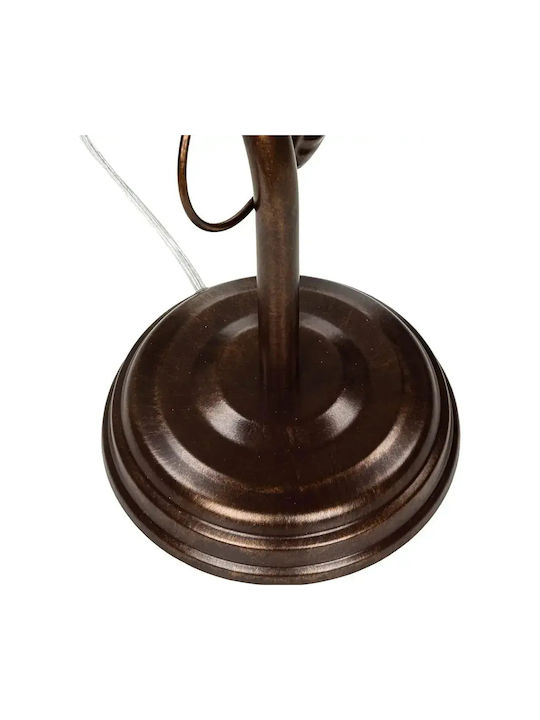 Loella Metal Vintage Table Lamp for Socket E14 with Brown Shade and Base
