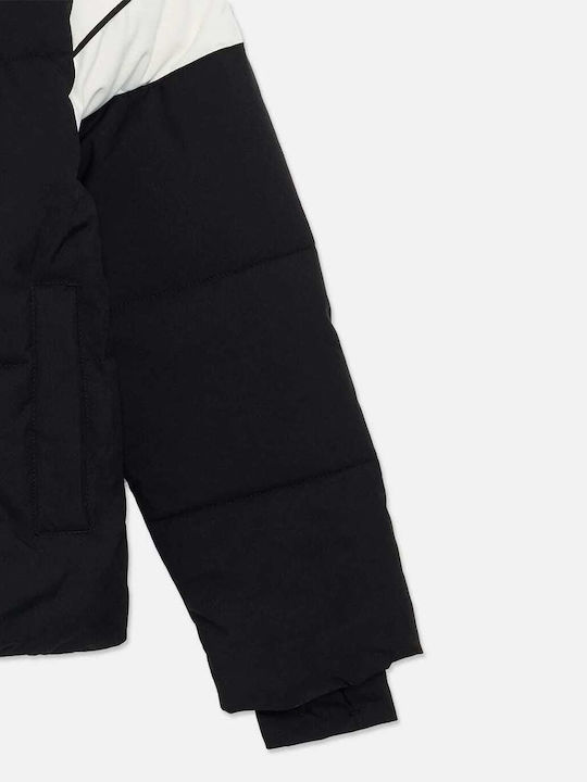 Kids' Casual Jacket with Lining & Hood Black
