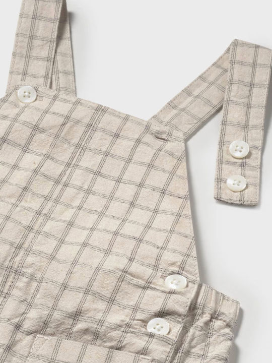 Kinderstoff-Latzhose Beige