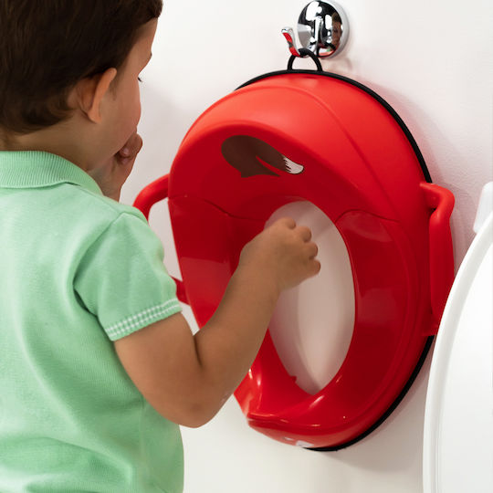 My Carry Potty Little Trainer Seat Toddler Toilet Seat with Handles Red