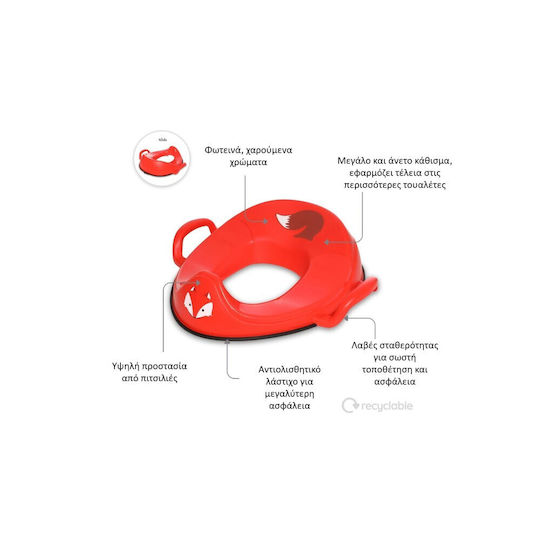 My Carry Potty Little Trainer Seat Toddler Toilet Seat with Handles Red