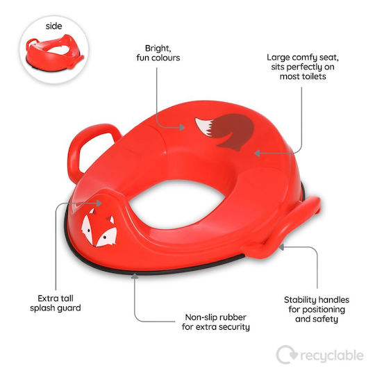 My Carry Potty Little Trainer Seat Toddler Toilet Seat with Handles Red