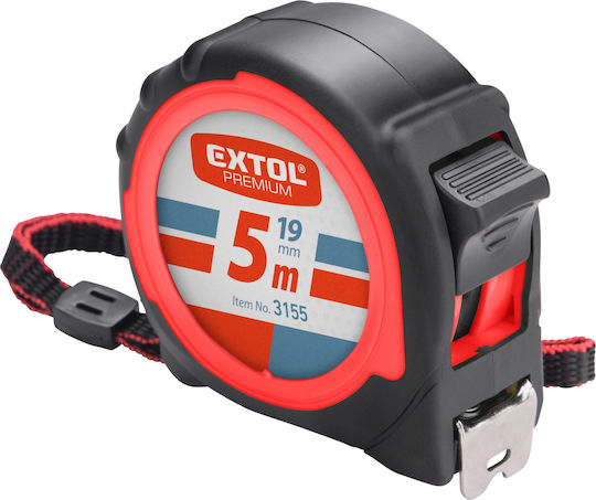 Extol Premium x Μετροταινία με Αυτόματη Επαναφορά 19mm x 5m