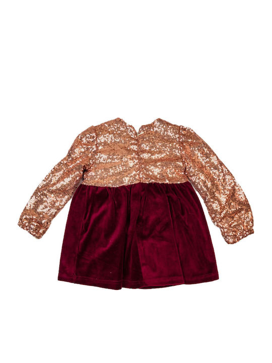 Children's Dress Long Sleeve Velvet Red