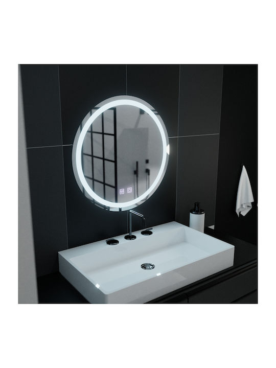 Alista Home Στρογγυλός Καθρέπτης Μπάνιου Led Αφής 50x50cm