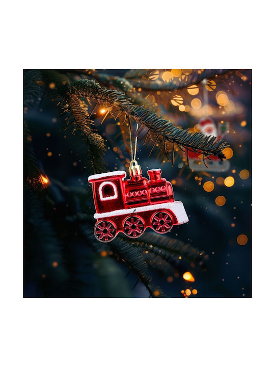 Christmas Tree Ornament Shiny Locomotive 8 x 6 x 3 cm