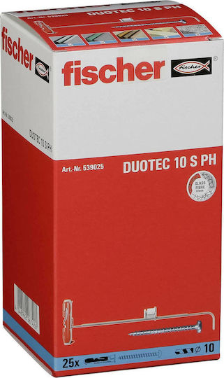 fischer Kit Βιδωτού Γάντζου + Επιτοίχιου Βύσματος 5cm Oops Plastic 10x50mm