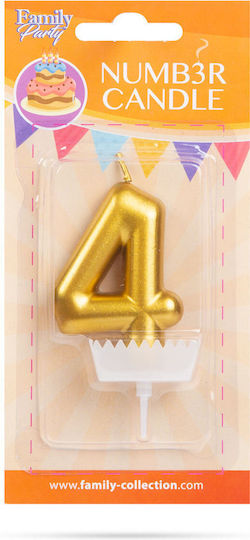Number 4 Shaped Cake Candle
