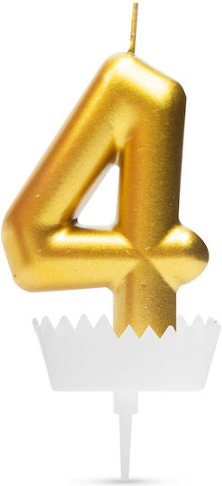 Number 4 Shaped Cake Candle