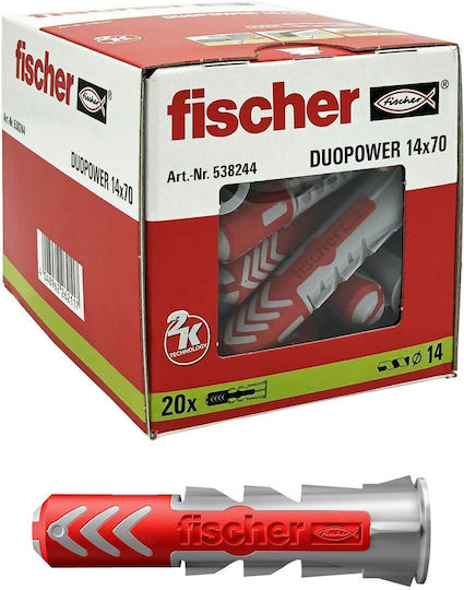 fischer Duopower Ούπα Πλαστικό 14x70mm 20τμχ