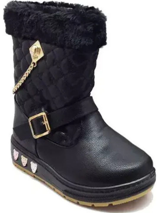 Kinder-Schneestiefel mit Reißverschluss Schwarze