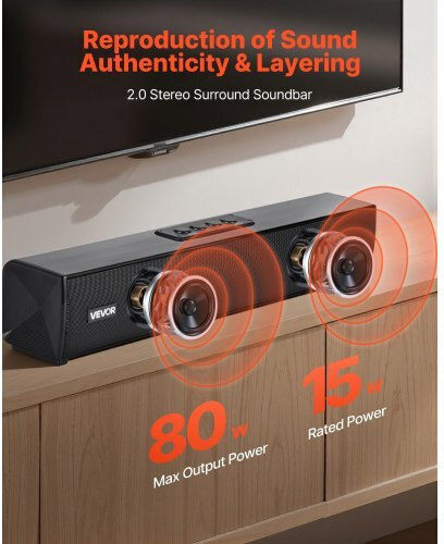 Vevor Soundbar 2 Bluetooth 80W with Remote Control YTSTXYX17INCJ9FDQ001V2