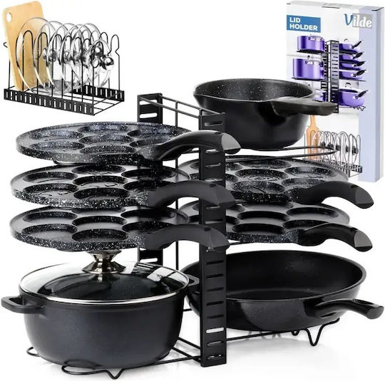 Vilde Metallische Basis für Töpfe & Pfannen 47x21x38cm Schwarz