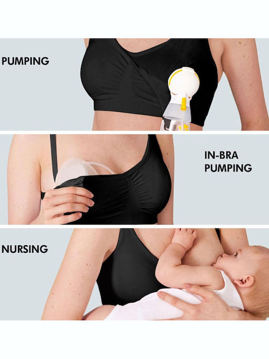Medela Maternity & Nursing Bra with Clips Black