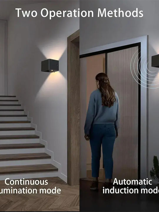 Wall Lamp Acmhnc * 16040-3 Wireless Стенно Външно Осветително Тяло LED 5W с Топло бяло Светлина 10x8εκ.