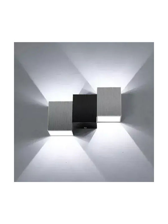 Модерен Осветително тяло За стена с вграден LED Сив 18x11x6см.