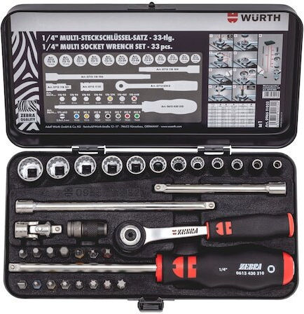 Wurth Zebra Set Ratchet 1\4" 33pcs 096511032