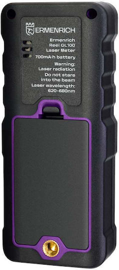 Laser Distance Meter Ermenrich Reel Pro Gl100 Color Display Green Laser Up To 100 Meters Measuring Range Ip54 Protection Black
