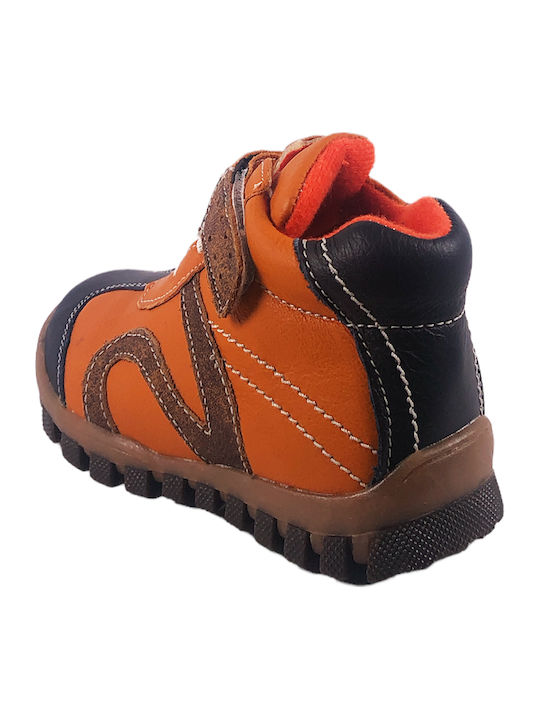 Lederne Kinderstiefel Orange