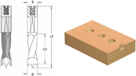 Cms Burghiu Găuri Orbe Tijă Cilindrică Șurub Plat Reglaj D10x27x57.5 Z2+2 Dr