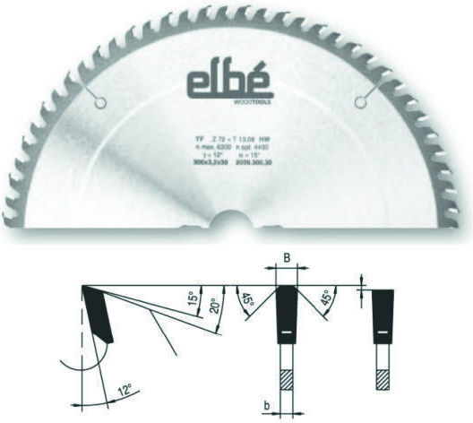 Disc De Tăiere Circular Cu Vârf Din Carbura Drept Trapezoidal Materiale Neferoase 350x3.5x30 Z84