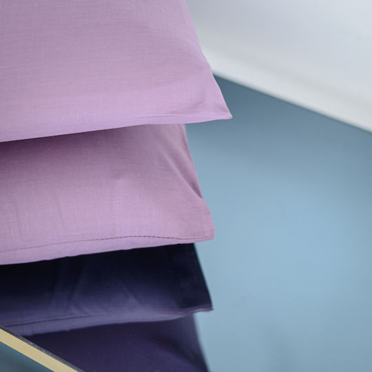 My Home Luxury Set Cearșaf cu 2 Fețe de pernă Super dublu cu Elastic 160x200cm. Purple 3buc