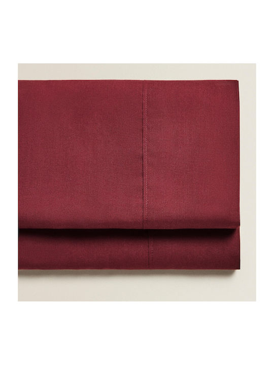 My Home Luxury Cearșaf Semi Dublu cu Elastic 120x200+30cm. Bordeaux