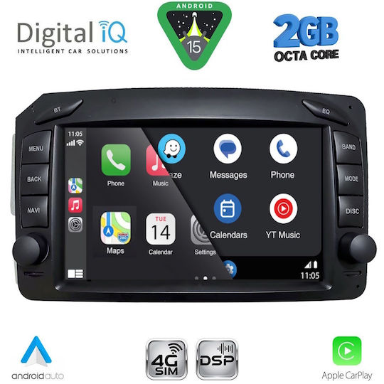 Digital IQ Ηχοσύστημα Αυτοκινήτου για Mercedes-Benz C Class / CLK Class 1999-2004 (Bluetooth/USB/WiFi/GPS/Apple-Carplay/Android-Auto) με Οθόνη Αφής 7"