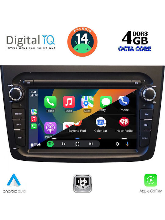 Digital IQ Ηχοσύστημα Αυτοκινήτου για Alfa Romeo Mito 2008-2018 (Bluetooth/USB/WiFi/GPS/Apple-Carplay/Android-Auto) με Οθόνη Αφής 7"