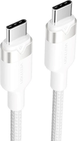 Vention Geflochtenes USB 2.0 Kabel USB-C männlich - USB-C 60W PD Weiß 1m TRDWF