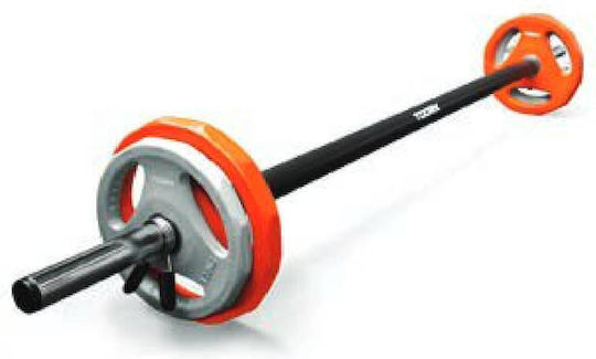 Toorx BPS-L Body-Pump Μπάρα Φ25mm Σετ με Βάρη 10kg Μήκους 140cm με Κολάρα Μανταλάκια