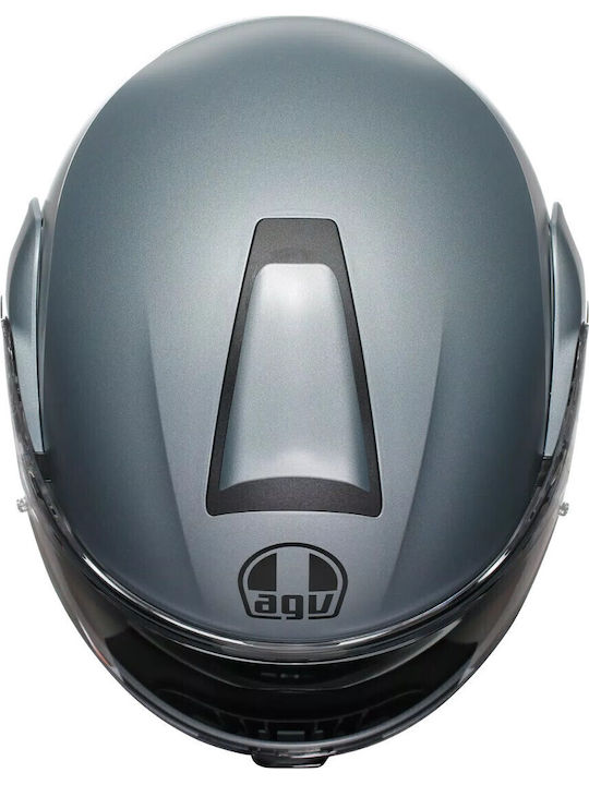 AGV Streetmodular Mat Silver Κράνος Μηχανής Full Face ECE 22.06 1690gr με Pinlock και Sunvisor