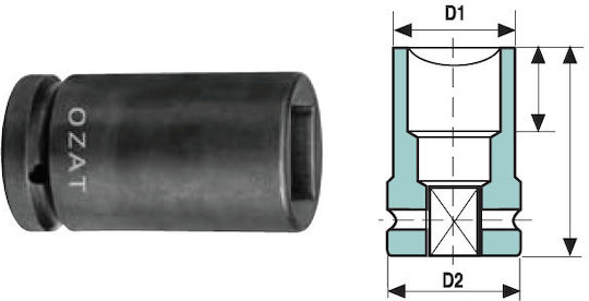 3/4'' 4-sided Short Impact Socket 24