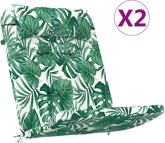 vidaXL Perna Scaunului De Grădină Cu Spătar Verde 2 Buc 58x77 Cm