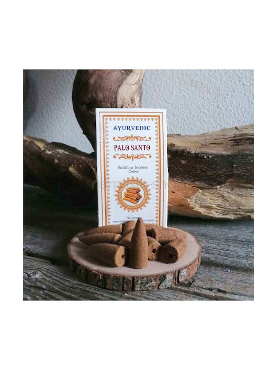 Ароматни Конуси За Тамян С Обратен Поток Ayurvedic Palo Santo 10 Бройки