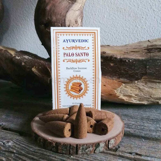 Reverse Flow Incense Cones Ayurvedic Palo Santo 10 Pieces