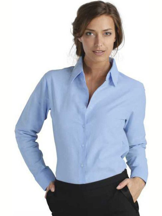 Embassy Women's Monochrome Long Sleeve Shirt Light Blue