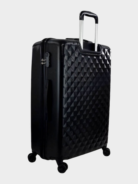 My Choice Large Hard Black Suitcase With 4 Wheels Height 72cm