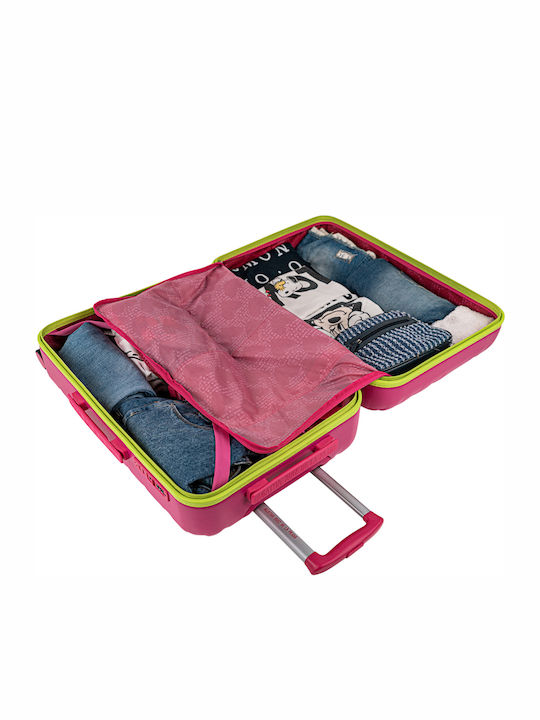 Agatha Ruiz De La Prada Kinder Mittlerer Reise Koffer Fuchsie mit 4 Räder Höhe 67cm