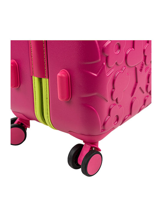 Agatha Ruiz De La Prada Kinder Mittlerer Reise Koffer Fuchsie mit 4 Räder Höhe 67cm