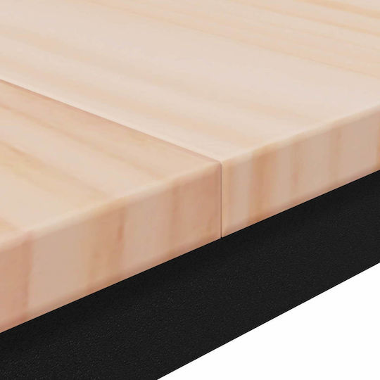 Table Bar from Solid Wood & Metal Natural 110x55x105cm