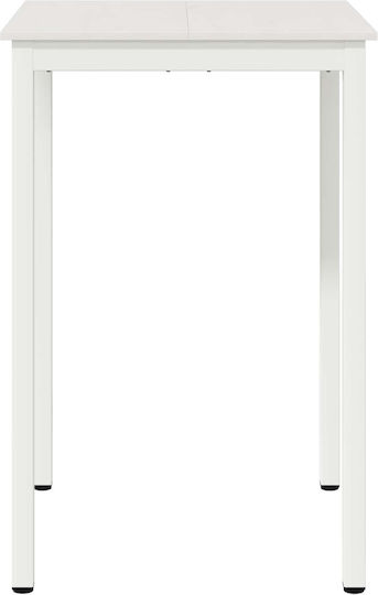 Table Bar from Solid Wood & Metal White 110x55x105cm
